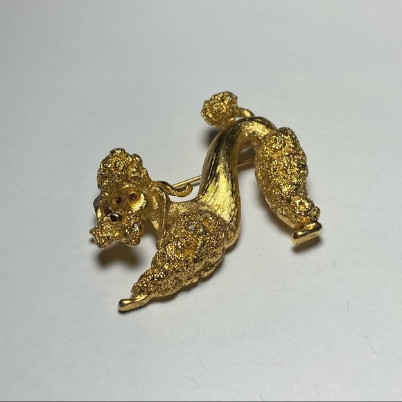 Vintage monet Gold-tone Poodle Brooch - Picture 1 of 4